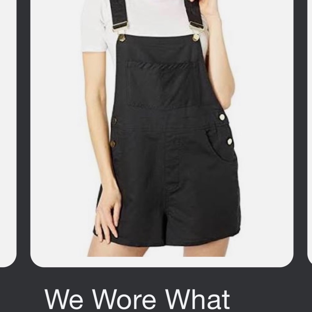 We Wore What basic black overalls
